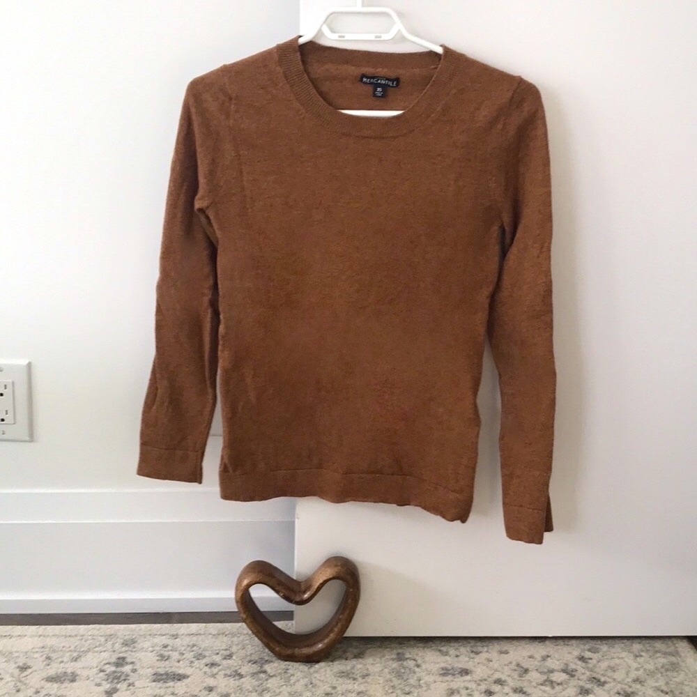 J Crew Wool Cotton Caramel Jumper